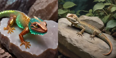kcrstal17xl analog realistic Pre-Raphaelite colour photo of a lizard lying on a rock, very detailed, award-winning