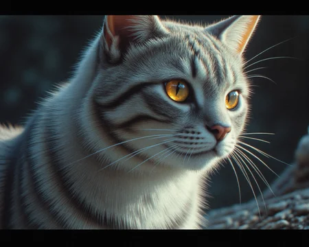 **Subject/Character:**
A detailed, close-up depiction of a cat's face with long hair, rendered with meticulous detail. the eyes are surreal and exaggerated and have taken place for a MESMERIZING OPTICAL ILLUSION blending in an infinite swirl of trippy patterns. creating a dizzying effect that stretches into infinity. pulsating, trippy, pulsing. eyes that pulse with psychedelic energy. The fur is long rich and textured, featuring warm shades of white, and black with subtle highlights. The cat's expression is focused and intense, evoking an eerie sense of power and mystery. Whiskers radiate outward, adding lifelike detail to the scene.
**Background:**
A minimal and low lit background, fading into shadowy, muted tones to create contrast with the vibrant details of the cat's face. The lack of background elements enhances the focus on the glowing eyes and the surreal reflections within them. The darkness surrounds the subject, adding a sense of depth and dramatic tension to the image.
**Style:**
The art style is hyper-realistic, emphasizing fine details such as the texture of the fur, the eyes are surreal and exaggerated and have taken place for a MESMERIZING OPTICAL ILLUSION blending in an infinite swirl of trippy galaxy patterns. creating a dizzying effect that stretches into infinity. pulsating, trippy, pulsing. eyes that pulse with psychedelic energy. and the interplay of light and shadow. The mood is haunting and dramatic, combining realism with a surreal, almost apocalyptic atmosphere. and deep blacks for the background, creating a captivating, high-contrast composition.
MESMERIZING OPTICAL ILLUSION, Anaglyph3D, ArsMovieStill, 80s Fantasy Movie Still, in the style of Jed4ni, FaeTastic, ethereal