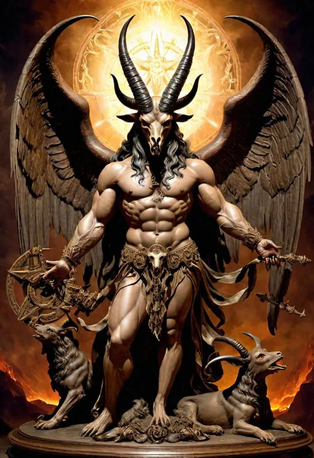 masterpiece+++,breathtaking, baphomet, professional, highly detailed, award-winning, photo+++
