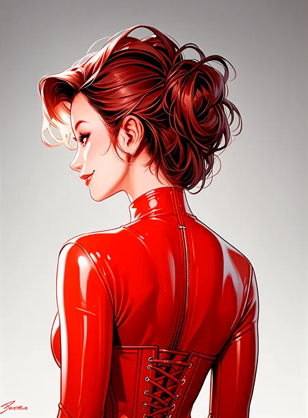 score_9, score_8_up, score_7_up, lineart, lineart art style, greyscale
Bianca Beauchamp, red latex bodysuit, (facing away from camera:1), looking over shoulder,smile, Looking behind the camera, ultra detailed photograph, sharp focus, high resolution, beautiful detailed skin, beautiful detailed eyes, best quality, normal length arms <lora:Bianca_Beauchamp_in_red_latex:0.8>
<lora:Royal_Koyanagis_Assorted_Doujin_Artstyle_Blend_FIXED_hopefully_PonyXL:1>
