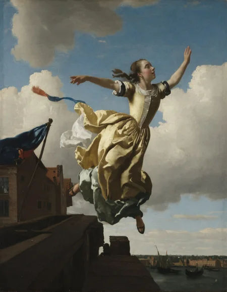 <lora:JohannesVermeerXL_v1:1> JohannesVermeerXL, a woman flying