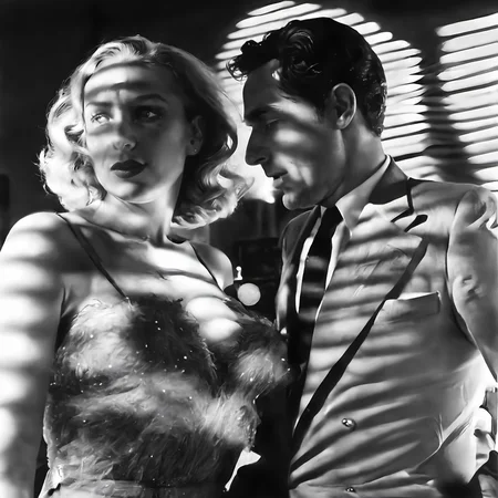 sunlight_str1, by Philippe Halsman, b&w photograph, two shot, people inside a night club <lora:sunlight_str1:1>