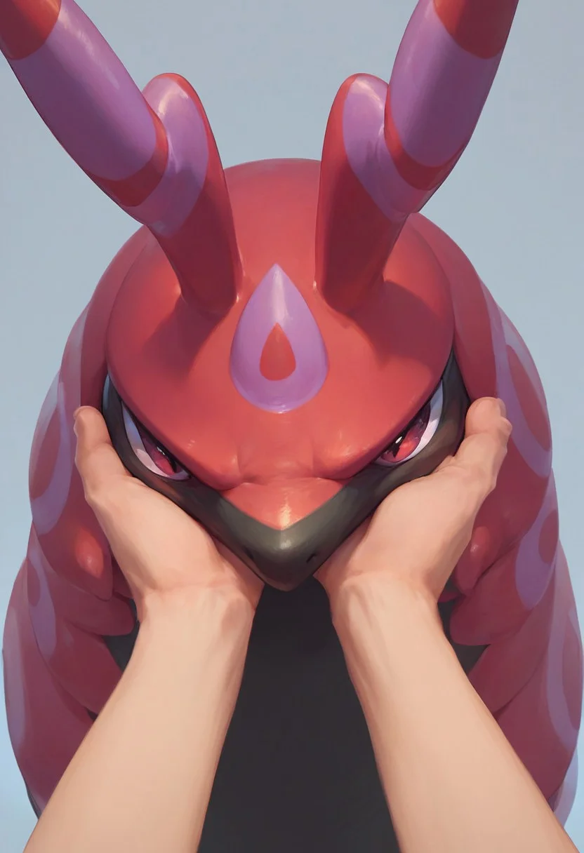 score_9, score_8_up, score_7_up, pokemon artstyle, 
scolioede, pokemon creature, feral, cheek squash, hands on another's face, hands on another's cheeks, solo focus, pov hands, angry, annoyed, squinting, standing, upper body portrait