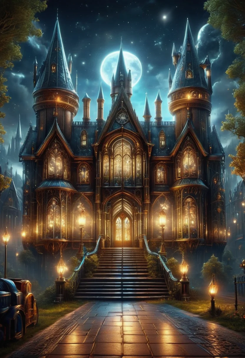 DonMN1x137ub35XL hyper detailed masterpiece, dynamic realistic digital art, awesome quality,petite hogwarts,entering dream worlds arkham,traditional crafts subconscious soft particles,zenithal hour angle, comforting,aisles,Shadowy,worn-out , <lora:DonMN1x137ub35XL:1>