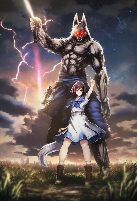 masterpiece,best quality,<lora:sd_xl_dpo_lora_v1:1>,
solo,1boy,electricity,glowing,werewolf,glowing eyes,male focus,red eyes,tail,<lora:maboXLlokr4f-000072:1>,star (sky),sky,scenery,starry sky,outdoors,night,cloud,blurry foreground,night sky,grass,blurry,depth of field,milky way,water,star (sky),sky,starry sky,shooting star,school uniform,outdoors,scenery,telescope,night sky,night,dress,cloud,miyamizu mitsuha,railing,milky way,sunset,standing,white dress,shoes,arm up,short sleeves,pointing,sky,outdoors,solo,scenery,building,cloud,ground vehicle,motor vehicle,car,overgrown,star (sky),tree,skyscraper,grass,standing,wide shot,night,city,starry sky,ruins,holding,bag,blue sky,cloudy sky,cityscape,