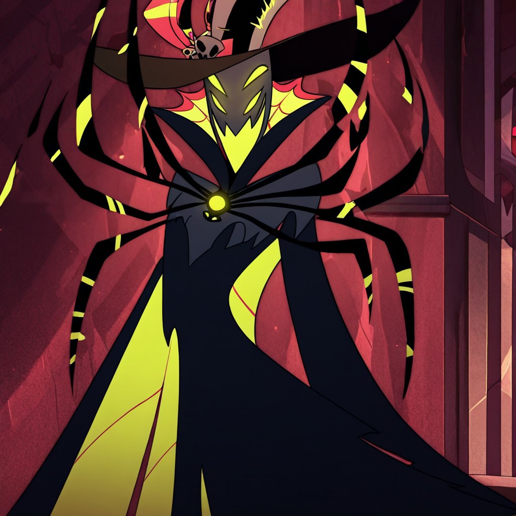 masterpiece, best quality, newest, absurdres, highres, HHp4ck-Style-V1.0, official style, 1boy, HHOVP-ZES-V1.0, hat, glowing eyes, extra eyes, top hat, tall, 1boy, male Focus, 4 eyes, hat feather, cape,