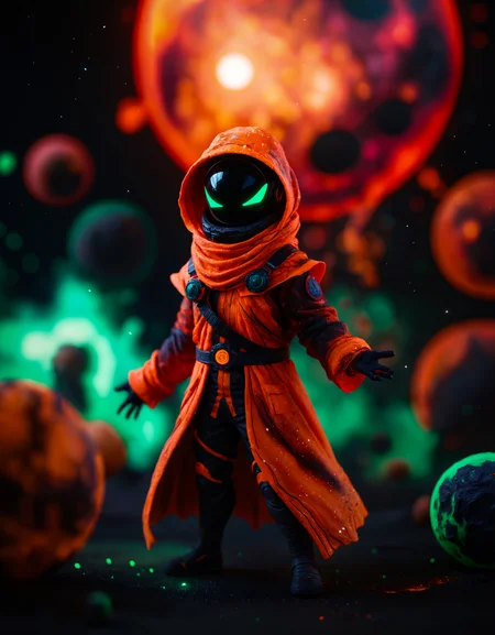 zavy-flrscnc, fluorescent, glowing dust, fluorescent dust, fluorescent spraypaint, fluorescent grain, dust, cinematic film still of Dormammu in dark space on many planets in space surrounded by nebulae, photorealistic, 100mm f/2.8 macro lens,