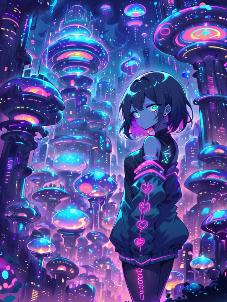 masterpiece,high resolution,
futuristic-city,1girl,solo,bubble design,city backround,night,neon,
, <lora:futuristic_city-xl:0.6>
