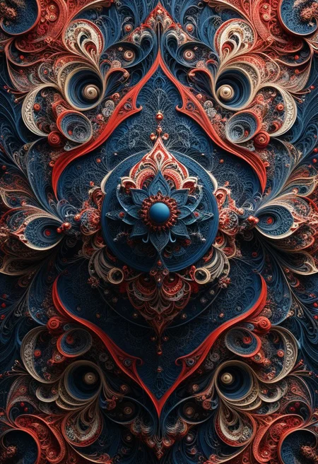 photo of a paisley pattern, boteh, paisley, navy blue, madder red, almond, entwined paislies, official art, aesthetic, dynamic angle, hyper detailed, order and chaos, dark colors, (extremely detailed, intricate details, masterpiece, best quality, 8k wallpaper:1.4), dramatic lighting, (dark blue and madder red palette:1.2), twisting paisley