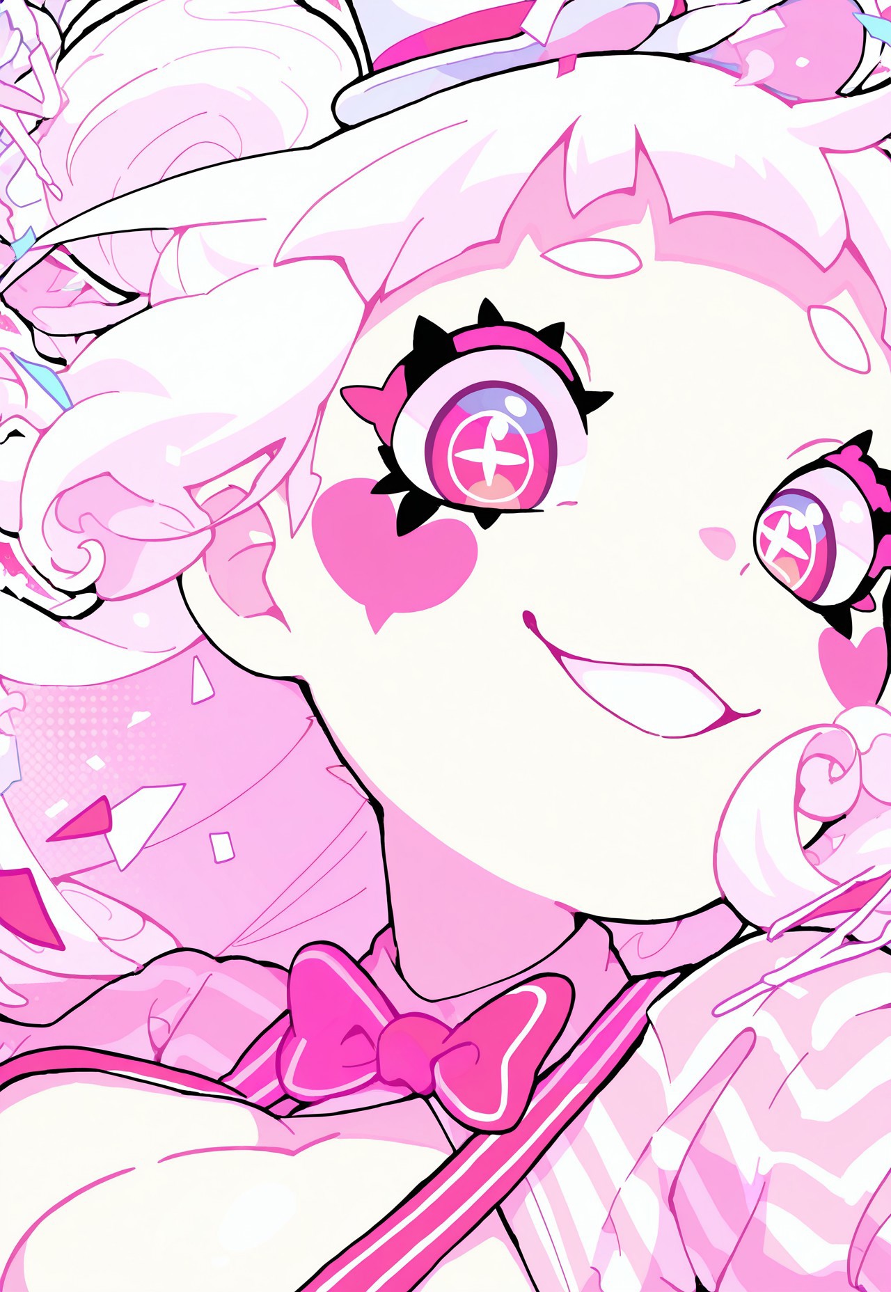 perfect eyes, S4bit4mago_illu, anime style, s0wasow4rt_illu, <lora:sowasowart_style-000016:1>, negativeXL_D, safe_pos, _Style, Cartoon_Type,score_9, score_8_up, score_7_up, extreme detail, masterpiece, best quality, amazing quality, very aesthetic, high resolution, ultra-detailed, absurdres, bright theme, solo, source_anime, simple background, lineart_style, beautiful mime girl, pose, baggy pants, legs apart, white clown makeup, top hat, striped shirt, baggy clothes,, (undressing:1.2), focused, (close up:3), pastel colors, suspenders, blue, (opening shirt), revealing chest, confetti falling, huge breasts, 2d, revealing breasts, suspenders over nipples, thick outline, leaning forward, white outline, black outline, large clown shoes, shiny skin, smug look, (from side), abstract, masterpiece ,amazing quality, intricate details , sometyome_illu ,xxx667_illu, reij-incs, flowing hair, thin white outline,