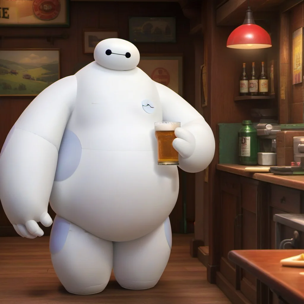 Baymax1024 drink a beer in a pub <lora:Baymax1024-000540:0.8>