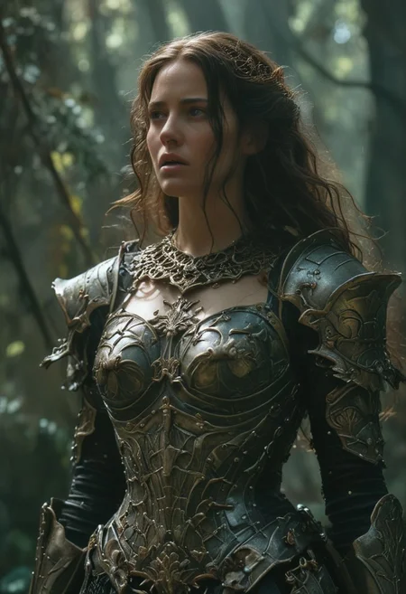 Close Up shot, Ophelia's Dream, Close Up shot, goddess, beautiful girl, intricated armour, Velvet courtains, sad environment, poetic, Dark, melancholic, Epic, hyper detailed, ultra realistic, top dramatic lights, dynamic shadows