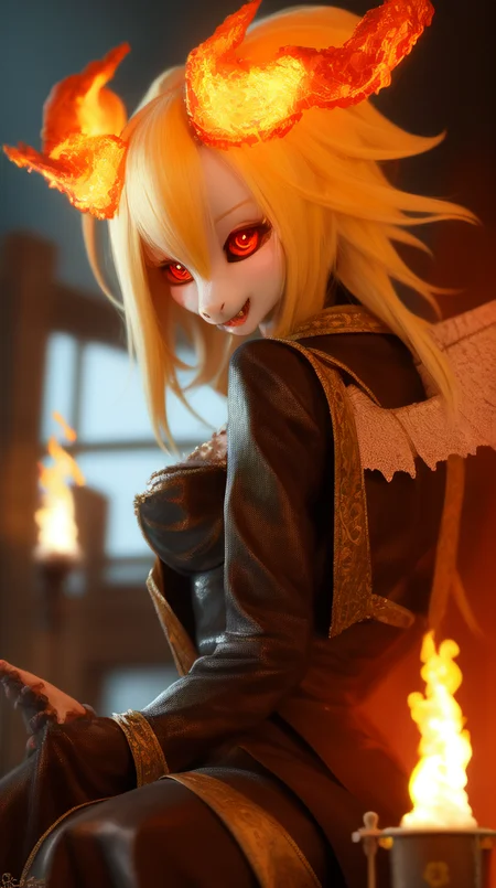 a (dragon-headed:1.0) anthro woman, her hair is on fire with flames erupting from her face, she is (snarling:0.7) and (baring her fangs:0.7), she has (membranous wings:1.1) spread out, skin details, wearing a leather jacket with silver spikes, wild dirty blond hair, masterpiece, best quality, intricate detail, absurdres, professional photography, soft lighting, tone mapped, highly detailed, sharp focus, dramatic lighting, intricate details, cinematic, 8K, incredible shadows, realistic, (highly detailed background:1.0), <hypernet:char_DollfieCute:0.8>, Ruchona Dollfie