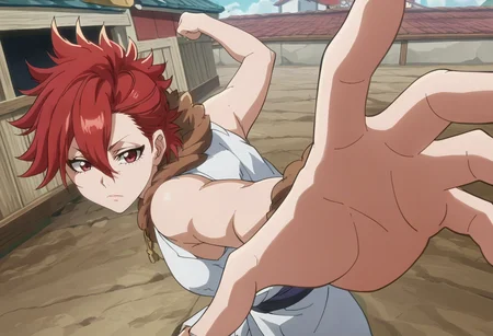 source_anime,anime screencap, anime coloring,intricate details,rating_safe, masterpiece, best quality,
(best quality, absurd res, ultra detailed),,(4 finger:0.5),1girl, ((solo)), good eyes,perfect eyes,,detailed eyes, zPDXLxxx , zPDXL3,detailed, detailed face
BREAK
solo,
mera, 1girl, red eyes, red hair, hair between eyes, fur trim, Japanese clothes, sleeveless,
, <lora:add-detail-xl:2> <lora:Mera:0.8> <lora:PepePunchMeme_XLPD:1> IncrsPunchMeme, incoming punch
