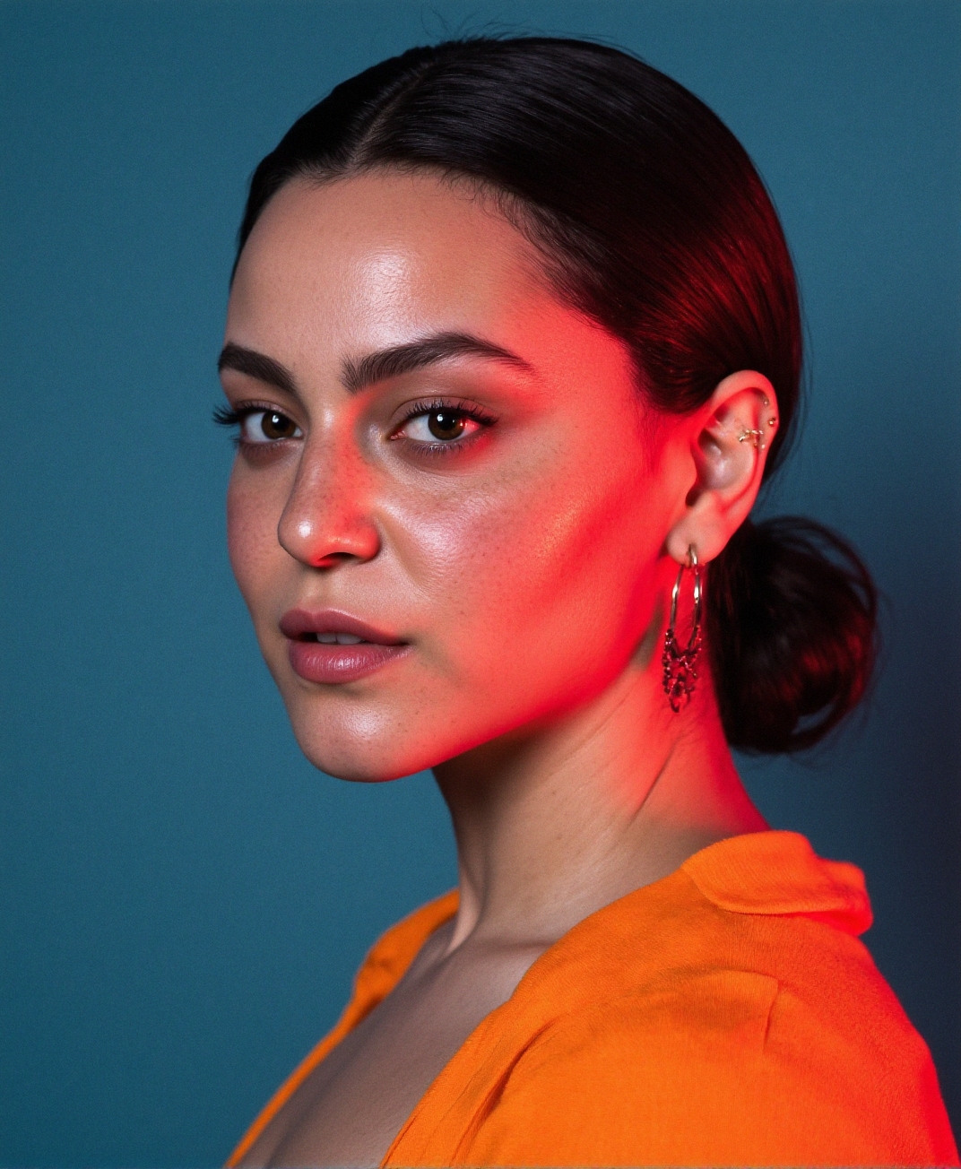 portrait of sks woman by Flora Borsi, style by Flora Borsi, bold, bright colours, (Flora Borsi)
