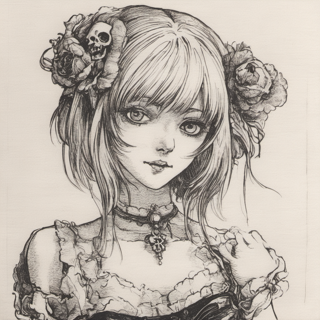dansemacabre, portrait of anime girl <lora:dansemacabre-000007:1>