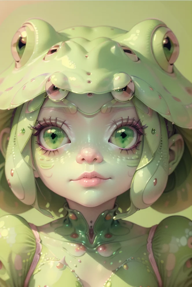 best quality, masterpiece, a portrait of a person <lora:25_preal_1v5_768_0001BD5e_NR128NA128off:0.6> mix_\(frog\), green, pureerosface_v1