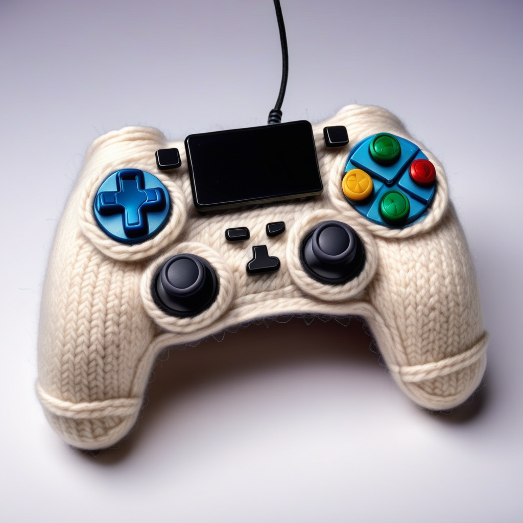 a gaming controller  made out of Jed-Wool   <lora:WoolStyle:0.7>