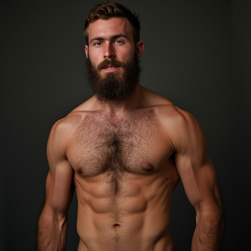 A naked man with hairy body hair