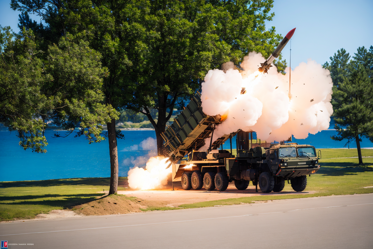 (masterpiece, best quality:1.2), ultra-detailed, Patriot Missile firing missile, (realistic:1.5), <lora:EdobAntiAir_v1.0:0.8>