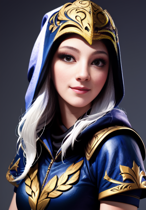 sfw, <lora:ashe:0.8>, ashe, 1girl, solo, smirk, portrait,, (masterpiece, best quality, absurdres, detailed, ultra-detailed:1.3), charming