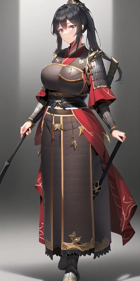 wh_chi_armor, (masterpiece:1.1025), (best quality:1.05), (an extremely delicate and beautiful:1.05), (extremely detailed CG unity 8k wallpaper:1.05), (absurdres:1.05), (ultra-detailed:1.05), (1girl:1.2), armored dress, armored boots, sword, holding weapon, hanfu<hypernet:anime:1>