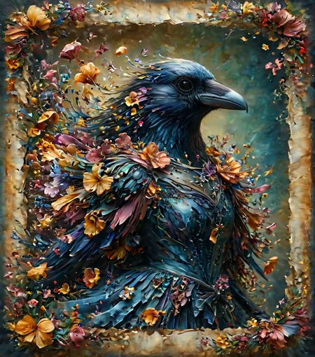 cinematic still novuschroma06 style, Corvidfolk, dancer, beautiful with flowers, dancing, ral-drptpl, ral-dissolve, damagedphoto, vignette, border, tape, corners, edges . emotional, harmonious, vignette, 4k epic detailed, shot on kodak, 35mm photo, sharp focus, high budget, cinemascope, moody, epic, gorgeous, film grain, grainy, novuschroma06 style, Corvidfolk, dancer, beautiful with flowers, dancing, ral-drptpl, ral-dissolve, damagedphoto, vignette, border, tape, corners, edges, bright, illuminated, flowing, highly detailed, vivid, real, silent, shining, light, winning, perfect, symmetry, romantic
