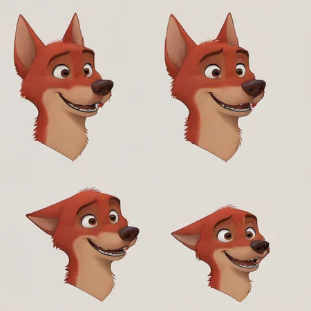 sharp lines:1.5, (best quality), (tail:1.3), Disney, Pixar, Zootopia, concept art, correct eyes, correct eyes, detailed eyes, hairstyles, detailed muzzle, detailed mouth, detailed fur, five fingers, proper hands, detailed character, high quality, 5 fingers, sharp lines, solo, (Kelpie dog:1.5), Kelpie, black collar, ((red fur)), male, (canid)), five fingers, four toes, tail, ((kelpie)), Tail, brown eyes, Pup, male, canine, kelpie, brown eyes, red fur, teen, smaller body, cute, happy, excited, pointy ears, black collar, 2d, sketched, water color, plain background, Pixar, Disney, perfect eyes, perfect sketch, black tshirt, concept art, detailed, solo, solofocus, 1boy, perfect proportions, accurate proportions, conceptart,multiple views,white background,simple background