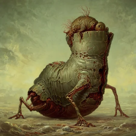 biopunk creature with mutated arms