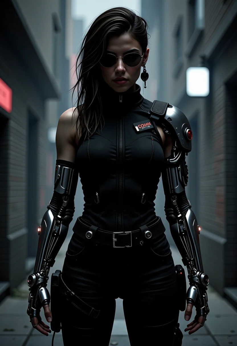 neo-erotic, street samurai android young french woman, vr fight club and arena, wearing nano-weave utility jumpsuit, Biomechanical cyborg mechanical_arms with organic elements fused with metal, pulsing veins, biomechanical textures. style of jessica galbreth, <lora:artist/style_of_Jessica_Galbreth_FLUX_220.safetensors:0.8>, , <lora:Magic of Art 2 (FLUX)>, Cinematic style, Beauty, Realism, Photorealism, Chiaroscuro, High quality, <lora:flux/mjv6_lora flux.safetensors_converted>, <lora:flux/aeshteticv2>, aesthetic_pose, dynamic_pose, <lora:flux/Sinfully_Stylish_.02_for_FLUX-000002>,