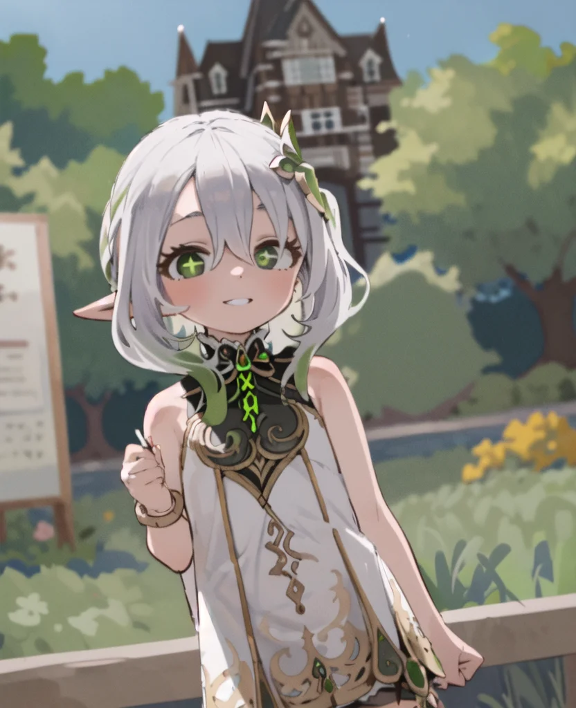 masterpiece, best quality, sketch, flat shading, 1girl, nahida_genshin, cross-shaped pupils, default_dress, standing <lora:YamamotoSouichirou-000049:1> <lora:Nahida:1>
