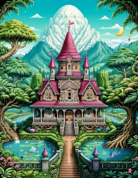 Rule of Thirds, landscape of a (ral-ansrt:1.2) , 1990'S, lush vegetation, natural forms, whimsical and fantastical imagery, Victorian aesthetic, fun, <lora:ral-ansrt:1.2>, cute, ambient background, complimentary colors, epic composition, creative