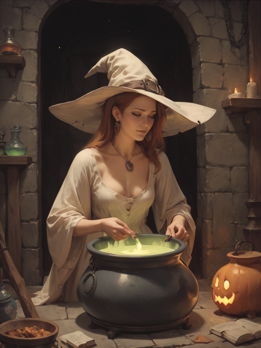 score_9, score_8_up, score_7_up, score_6_up, score_5_up, score_4_up,  <lora:ph4nt0m01lXLP:0.7> ph4nt0m01l, 1girl, witch, cauldron,
