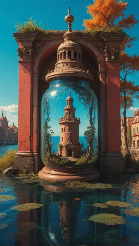 3D papercut shadow box of Renaissance style Baroque, anime artwork "a high contrast! painting of a minimalist flooded ancient amphora tower by rene magritte simon stalenhag carl spitzweg jim burns, full-length view, vibrant colors, extremely high contrast!, symmetry, great composition, high detail, cinematic lighting, award winning masterpiece, trending on artstation",
<lora:Wild_Anime_2025:0.7>,
<lora:风格:0.7> style5,
<lora:extremely_detailed:0.7> extremely detailed ,
<lora:aidmaImageUpgraderSDXL-v0.3:0.5> aidmaImageUpgrader,
<lora:add-detail-xl:0.7>,
<lora:HyperdetailedColoredPencilIl:0.3> ArsMJStyle, Colored pencil hyperdetailed realism, . anime style, key visual, vibrant, studio anime, highly detailed, dramatic, exuberant, grandeur, baroque art . realistic, perspective, light and shadow, religious or mythological themes, highly detailed, Layered, dimensional, depth, silhouette, shadow, papercut, handmade, high contrast