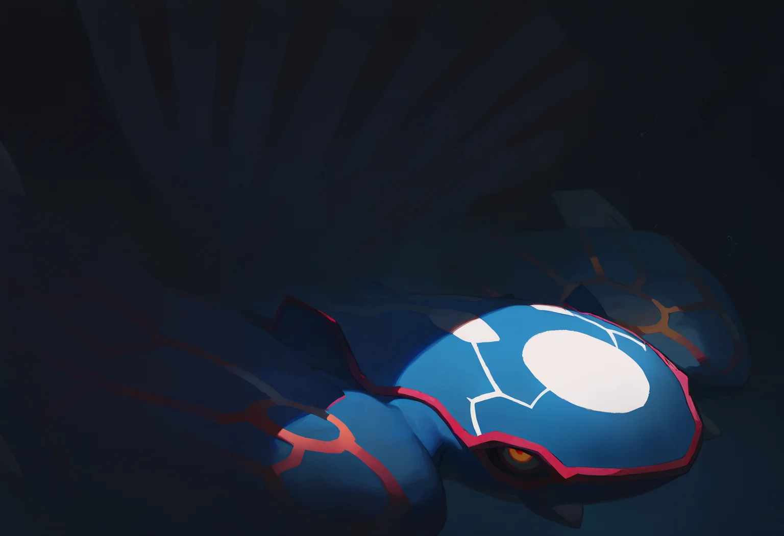 artist:ciloranko,artist:modare,artist:diyokama, astero, scenery, pokemon \(creature\),
best quality, amazing quality, very aesthetic, absurdres, best quality, masterpiece, newest,
underwater, abyss, kyogre, abyss, dark, darkness, gritty, no humans, black background <lora:AsteroIllustriousXL_byKonan:1>