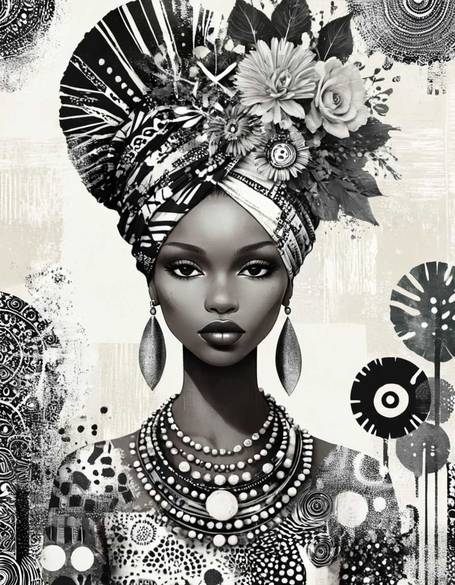 novuschroma style african hydropunk princess illustration with patterns <lora:108_novuschroma_1:1>