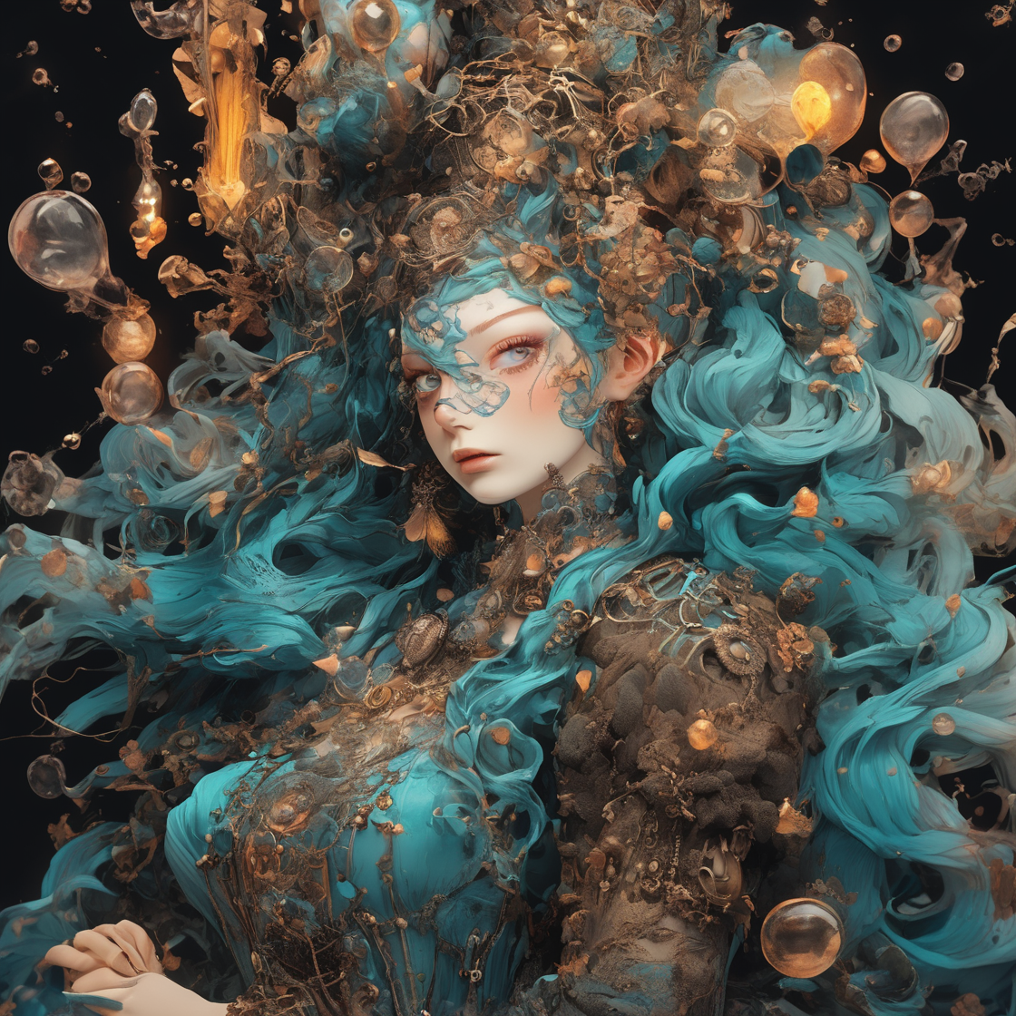 lushill style, leonardo da vinci, Alberto Seveso art, steampunk illustration, water-ink, ink water, ink, Alberto Seveso texture, loose painting style, intricate detail, cinematic lighting, octane render, 8k render volumetric lighting, realistic, 8k resolution