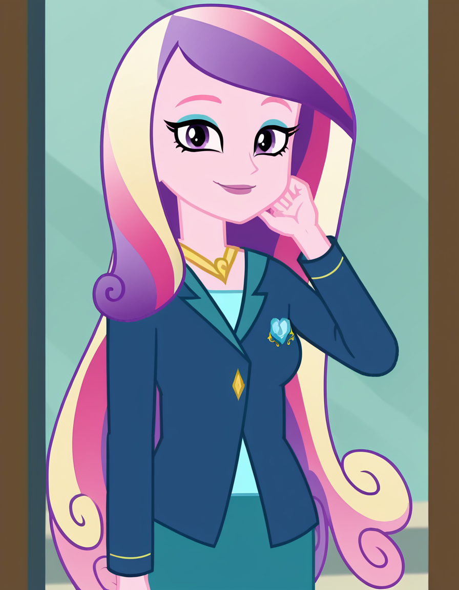 score_9, score_8_up, score_7_up, source_anime, <lora:dean-cadance-movie-ponyxl-lora-nochekaiser:1>, cadance, long hair, very long hair, purple eyes, pink hair, purple hair, multicolored hair, two-tone hair, eyelashes, makeup, eyeshadow, skirt, formal, suit,, bookstore, browsing shelves, new book smell, finding a favorite, quiet atmosphere, smile, <lora:tucking-hair-ponyxl-lora-nochekaiser:1>, tucking hair, adjusting hair, hand on own hair, hair behind ear,, looking at viewer, solo,, dutch angle, cowboy shot