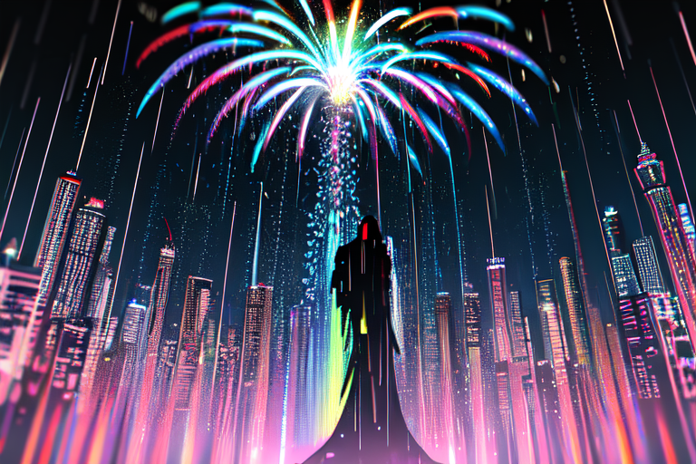 highly insanely detailed, masterpiece, top quality, best quality, highres, 4k, 8k, RAW photo, (very aesthetic, beautiful and aesthetic),  
(rsef style,fevercell style),human_machine_hybrid,high_contrast,gradient_blend,glitch_effects,holographic_effects,vivid_colors,chromatic_aberration,neon_lighting,overlapping_shapes,cybernetic_elements,motion_blur,digital_aesthetics,psychedelic_art,futuristic_design,geometric_patterns, 
<lora:rsef-000225:0.3>, 
(1girl:1.3), 
1other, 
, 
, 
, 
, 
mushroom,Hydnellum_peckii,mushroom,worldofoilslick,oilslick,oil_slick,grunge_texture,fluid_swirl_patterns,fluid_art,iridescent_glow,color_gradient,iridescent_surface,polluted_surface,industrial_pollution,(Taipei_101,Taipei101:1.2),Taipei_101_fireworks,Tower_fireworks,fireworks,Fireworks_display,Pyrotechnics_show,New_Year_countdown,End_of_year,celebration_countdown,festive_midnight,spring,summer,((raining,t1hal,Under The Rain,rain,RainWorld)),reflection,pure blue background,pure white background,pure black background,(colored smoke background,abstract colored background), 
,âââ