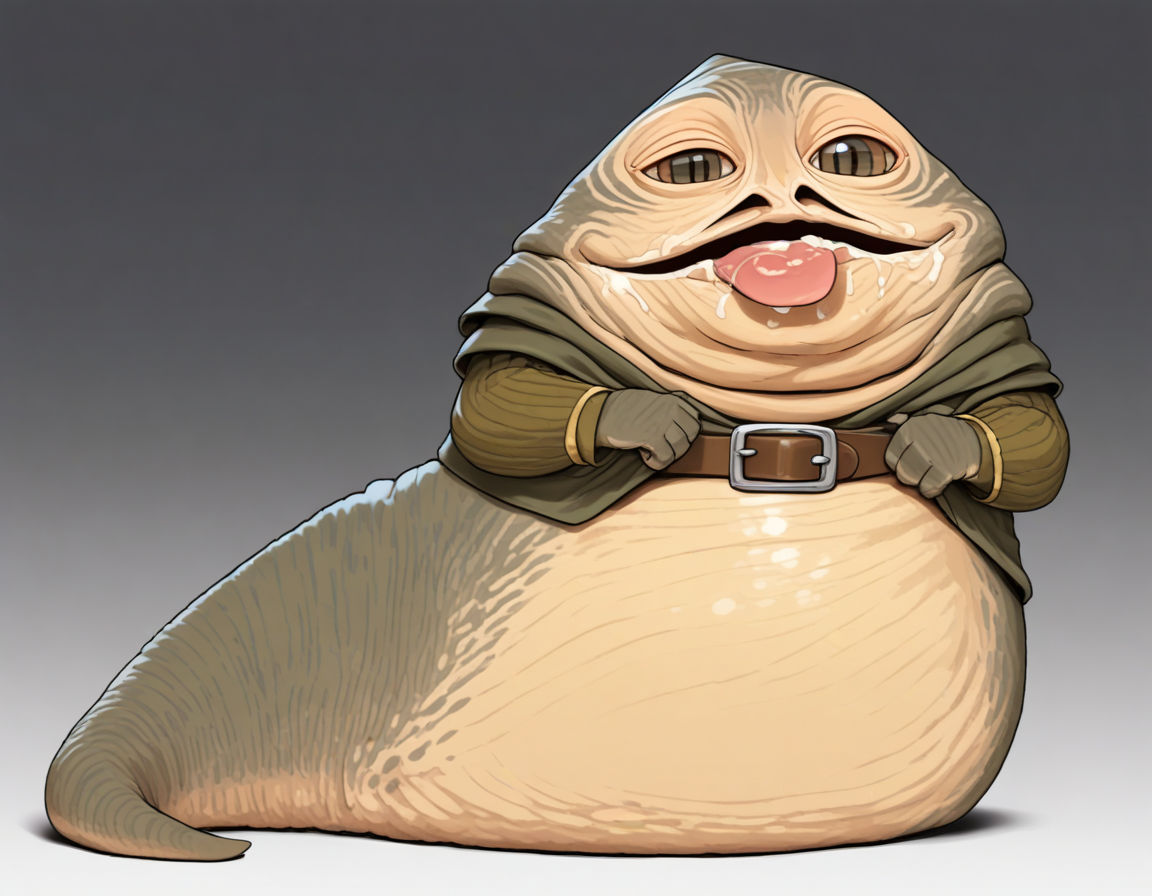 <lora:jabba_the_hutt_XL_pony_bf_v1:1>jabba the hutt,, BREAK score_9, score_8_up, score_7_up, BREAK source_anime, rating_explicit, best quality, masterpiece, uncensored,<lora:sdxl_lightning_4step_lora:1>(clear eyes:1.2),clear art,zPDXLpg