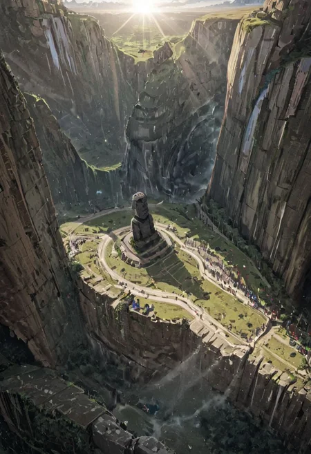 (Moai statue WITH Huge mecha robots, ON easter island:1.5),
(Ancient megalithic civilization, Azka Lines, on Easter Island:1.1), (The colonial city of the future, in the mist-filled Grand Canyon, on an unknown Earth-like planet, 2 moon on sky, Spaceship flight connects colonies, waterfulls:1), (Machu Picchu, a mountain settlement, incredibly spectacular:1), (avant-garde, future, reality, science fiction, photorealistic), White limestone with black granite, fountain, waterfall, landmark, square, path, narrow street, (Large Files, Ultra Realistic, 8K, 16k, FHD, HD, VFX, Perfect, Photography, composition, Architecture Sales Photography, Architecture Competition, Ultra High Resolution, Cinematography, High Resolution Image:1), (dramatic lighting, direct sunlight, ray tracing, clear shadow:1), (real landscape:1), (blurred background:1.0), (urban background, more_details) ,
extremely detailed, industrialbuilding, drdnght machine, spstation, mayamaze, caveruinsAerial