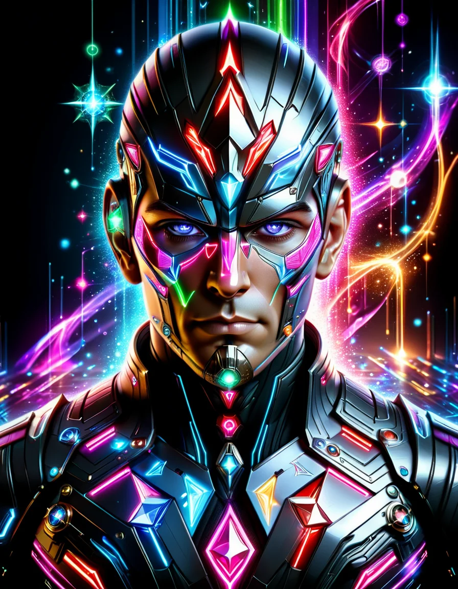 ral-gamingrig, glitter drawing, Male Starfleet captain, sparkling, glittering, colorful on a dark background, splash of color, <lora:ral-gamingrig-sdxl:0.8>, dynamic background, perfect symmetry, imposing, highly enhanced, grand illumination, polished, lush, professional creative