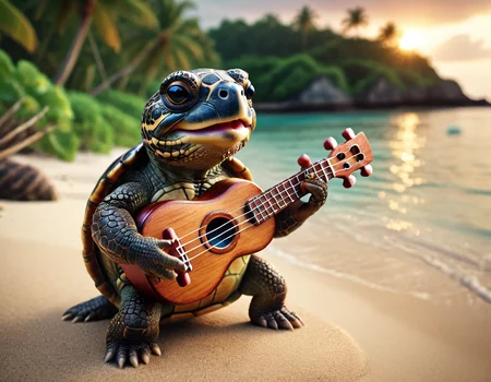 cinematic still musicianlora, turtle playing ukulele . emotional, harmonious, vignette, 4k epic detailed, shot on kodak, 35mm photo, sharp focus, high budget, cinemascope, moody, epic, gorgeous, film grain, grainy, musicianlora, turtle playing ukulele, intricate, elegant, highly detailed, wonderful colors, glowing, sharp focus, epic composition, joyful, colorful, extremely stylish, cinematic, singular, beautiful, enhanced, very creative, color, brilliant, thought, luxury, stunning, perfect, excellent, awesome, artistic, pure, fine detail, ambient background, scenic
