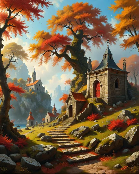 Lev Lagorio (Crimean coastlines), Autumn maple grove with crimson canopy, moss-covered stone steps, medieval leper colony chapel,golden eagle thermalling.Singularity beehive producing black hole honey,
artstation, trending on artstation, highly detailed fantasy art, stocking, intricate, elegant, highly detailed, centered, digital painting, concept art, smooth, sharp focus,
<lora:tbh124-sdxl:0.15> style of Jean-Antoine Watteau,
<lora:tbh112-sdxl:0.15> style of Gregory Fromenteau
<lora:add-detail-xl:0.7>
<lora:Flux-XL_Scenery:0.15> flux-scenery,
<lora:Flux-style-xl-lora:0.15> flux-style
<lora:1dkXLP:0.15> 1dk,
<lora:urotatoXL10a:0.15> ur0tat0xl10a,
<lora:extremely_detailed:0.7> extremely detailed, Baroque art style, dynamic composition, dramatic lighting, rich colors, intricate details, professional-grade execution, captures the grandeur and theatricality of the Baroque period