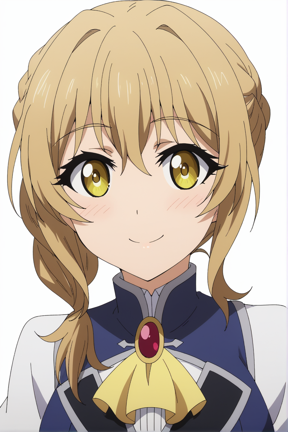 <lora:Uketsuke-jou:0.7>,  Uketsuke-jou, upper body, white background, smile