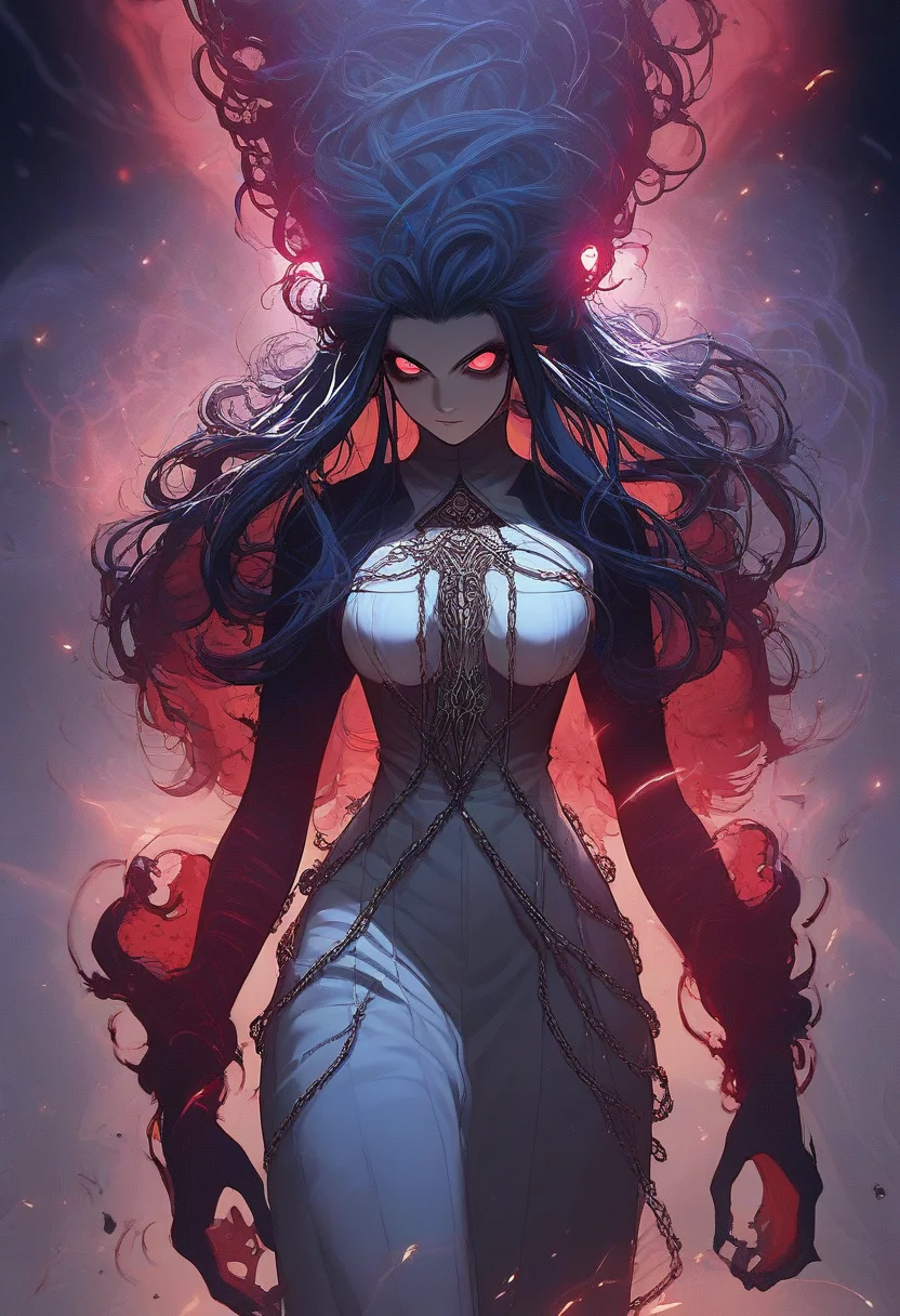 score_9, score_8_up, score_7_up, score_6_up, score_5_up, score_4_up <lora:Dark_Aura_for_Pony:1> dark aura, 1girl, black, perfect eyes, action pose, focus on breasts,sexy, erotic, priestess, source_anime, Illustration, official artwork, anime style, wallpaper, official art, gloomy colors, dark aura, horror