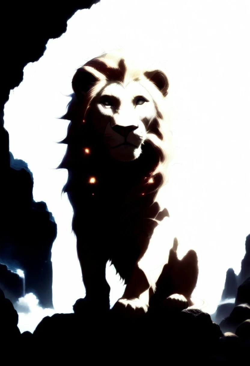 masterpiece, best quality, good quality, very awa, newest, highres, absurdres, ,score_9, score_8_up, score_7_up, Majestic lion, golden mane, standing on a rock, sunset light casting a warm glow