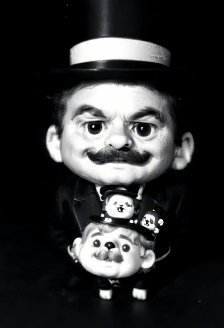 ((((((black and white,chibi)))))),((small man with mustache, top hat, kenbis, chibi, chibi, male only, male, male chibi, monocle, art deco, thick mustache, comically large mustache, handlebar mustache, tiny, multiple men, shrunk, microxl, some little guys, high angle, from above)), bwMovies, realistic, photo, vintage photo, ((very small man, small man, a small man, a man who is small, a small man)), an unapologetically small human male, black and white, smiling, very happy, euphoric, ecstatic, wonderful small men, large smile, huge smile