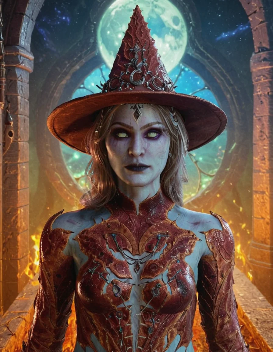 cinematic still woman, witch, witch hat, alchemy, wizard, magic . emotional, harmonious, vignette, 4k epic detailed, shot on kodak, 35mm photo, sharp focus, high budget, cinemascope, moody, epic, gorgeous, film grain, grainy, woman, witch, witch hat, alchemy, wizard, magic, detailed, vivid, cinematic, beautiful dynamic, glowing, surreal, symmetry, light, highly coherent, cute, brave, created, clear, aesthetic, fine detail, pretty, attractive, inspired, color, full, amazing, intricate, elegant, epic, illuminated, dramatic, complex, vibrant, professional