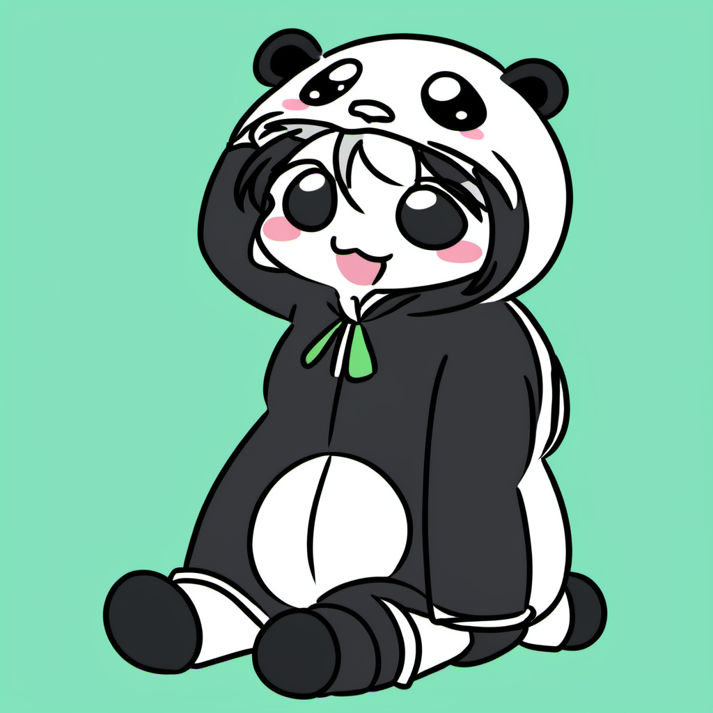 A girl in a panda costume ,solo
 <lora:Zzul:1>